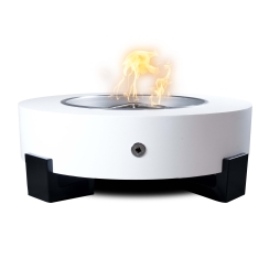 The Outdoor Plus 72 Inch Black and White Hollister Gas Fire Pit