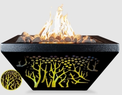 The Outdoor Plus 30 Inch Wonderland Lighthouse 4-Way Spill Gas Fire and Water Bowl with LED Lights