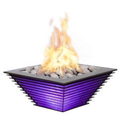 The Outdoor Plus 24 Inch Royal Lighthouse Gas Fire Bowl with LED Lights