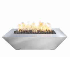 The Outdoor Plus 48 x 20 Inch Linear Stainless Steel Maya Gas Fire Bowl