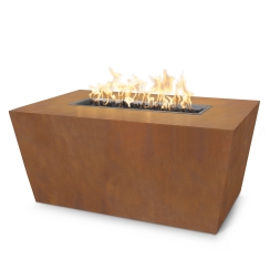 The Outdoor Plus 84 Inch Corten Steel Mesa Gas Fire Pit