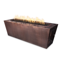 The Outdoor Plus 72 Inch Hammered Copper Mesa Gas Fire Pit