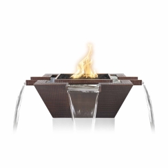 The Outdoor Plus 36 Inch Stainless Steel 4-Way Spill Maya Gas Fire and Water Bowl