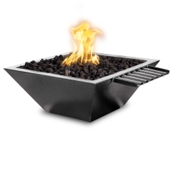 The Outdoor Plus 30 Inch Wave Scupper Maya Gas Fire and Water Bowl