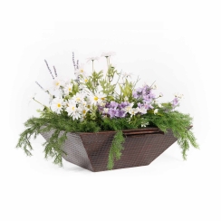 The Outdoor Plus 36 Inch Hammered Copper Maya Planter and Water Bowl