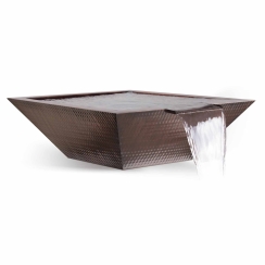 The Outdoor Plus 36 Inch Hammered Copper Maya Water Bowl