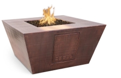 The Outdoor Plus 36 Inch Hammered Copper Redan Gas Fire Pit