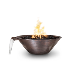 The Outdoor Plus 31 Inch Hammered Copper Remi Gas Fire and Water Bowl