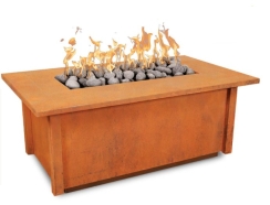 The Outdoor Plus 48 Inch Hammered Copper Salinas Gas Fire Table
