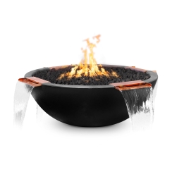 The Outdoor Plus 60 Inch GFRC 4-Way Spill Sedona Gas Fire and Water Bowl