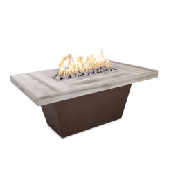 The Outdoor Plus 48 Inch Wood Grain Top GFRC Tacoma Gas Fire Table