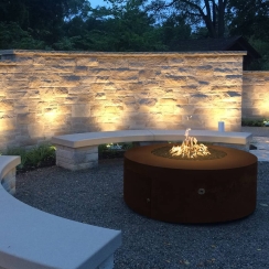 The Outdoor Plus 48 x 18 Inch Corten Steel Unity Gas Fire Pit