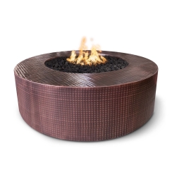 The Outdoor Plus 72 x 18 Inch Hammered Copper Unity Gas Fire Pit