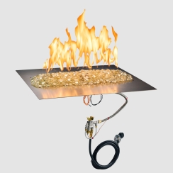 Outdoor Greatroom Company 24 x 24 Inch Crystal Fire Plus Linear Burner Plate - Electronic Ignition