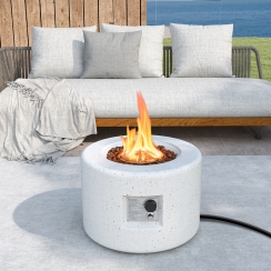 Costway 26 Inch Round Terrazzo Propane Fire Pit