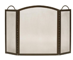 Dagan 52 Inch Bronze Wrought Iron 3 Fold Arched Fireplace Screen