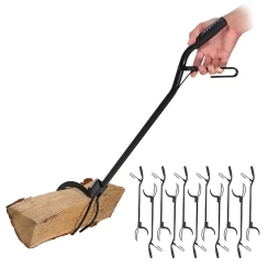 Sunnydaze 36 Inch Heavy-Duty Fire Pit Log Grabber - Set of 12