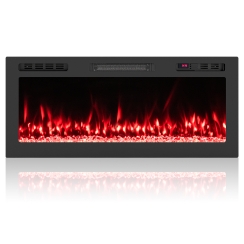 Costway 42 Inch Wall Mount or Recessed Smart Linear Electric Fireplace