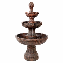 Sunnydaze 43 Inch Flower Blossom Three-Tier Fountain
