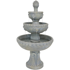 Sunnydaze 53 Inch Four-Tier Lion Head Fountain