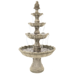 Sunnydaze 80 Inch Four-Tier Grand Courtyard Fountain
