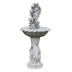 Sunnydaze 43 Inch Fairy Flower Solar Fountain with Battery Backup
