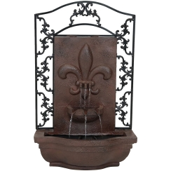 Sunnydaze French Lily Solar Wall Fountain