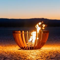 The Outdoor Plus 30 Inch Astro Corten Steel Wood Burning Fire Sculpture