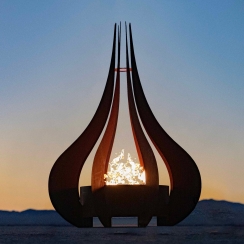The Outdoor Plus 48 Inch Comet Stainless Steel Wood Burning Fire Sculpture