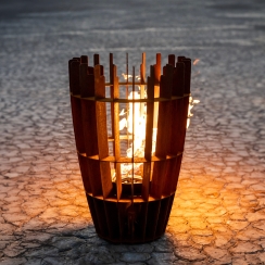 The Outdoor Plus 36 Inch Horizon Stainless Steel Wood Burning Fire Sculpture