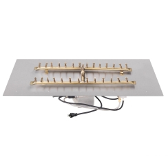 The Outdoor Plus 12 x 36 Inch H-Style Rectangular Flat Pan Bullet Burner Kit