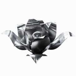 The Outdoor Plus 18 Inch Stainless Steel Lotus Fire Pit Ornament and Burner