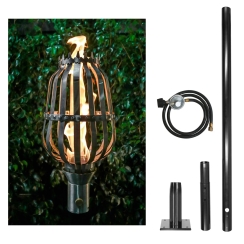 The Outdoor Plus 94 Inch Urn Gas Torch and In-Ground Post Kit - 12V Electronic Ignition