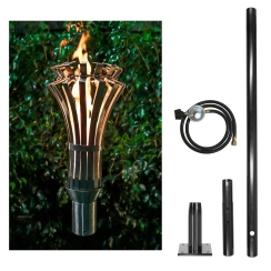 The Outdoor Plus 94 Inch Gothic Gas Torch and In-Ground Post Kit - 12V Electronic Ignition