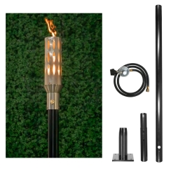 The Outdoor Plus 94 Inch Eclipse Gas Torch and In-Ground Post Kit - 12V Electronic Ignition