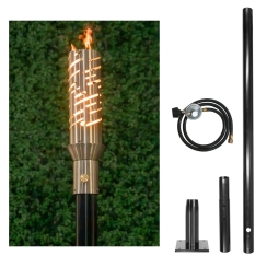 The Outdoor Plus 94 Inch Comet Gas Torch and In-Ground Post Kit - 12V Electronic Ignition