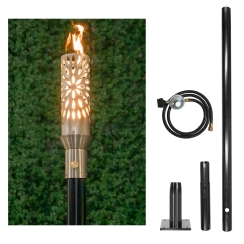 The Outdoor Plus 94 Inch Sunshine Gas Torch and In-Ground Post Kit - 12V Electronic Ignition