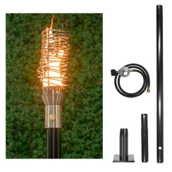 The Outdoor Plus 94 Inch Cyclone Gas Torch and In-Ground Post Kit - 12V Electronic Ignition