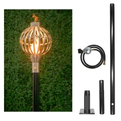 The Outdoor Plus 94 Inch Globe Gas Torch and In-Ground Post Kit - 12V Electronic Ignition