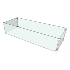 The Outdoor Plus 106 x 14 Inch Rectangular Glass Wind Guard