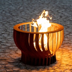 The Outdoor Plus 36 Inch Neutron Stainless Steel Wood Burning Fire Sculpture