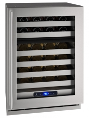 U-Line 24 Inch 5 Class Dual Zone Locking Wine Refrigerator with Glass Door