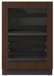 U-Line 24 Inch Dual Zone Seamless Beverage Center with Glass Door