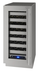 U-Line 15 Inch 5 Class Single Zone Wine Locking Refrigerator with Glass Door