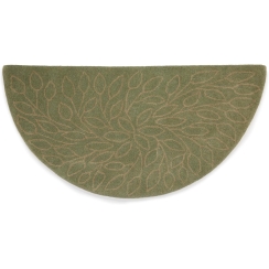Uniflame 44 x 22 Inch Green Leaf Wool Half Round Fireplace Rug