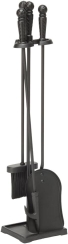 Uniflame 25 Inch Black Toolset with Ball Handles - 4 Pieces