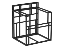 Videl 36 Inch Island Knockdown Frame with Backsplash