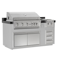 Videl USA 72 Inch Luxe Outdoor Kitchen Island with Gran Fuego Gas Grill