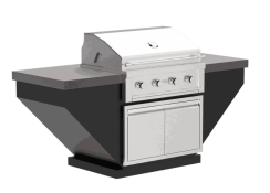 Videl 84 Inch Luxe Legacy Outdoor Kitchen Island with Gran Fuego Gas Grill