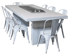 Videl 84 Inch Santa Barbara Gas Cooking Table with 6 Chairs